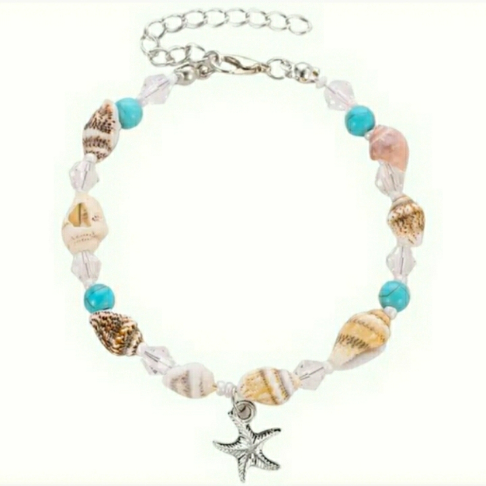 Ankle Bracelet Seashell Starfish Charm 🐚 NEW - Picture 5 of 7